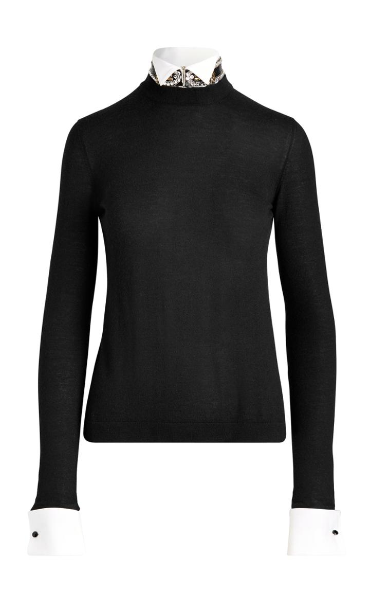 Moda Operandi Ralph Lauren Crystal-collar Cashmere Sweater Size: Xs