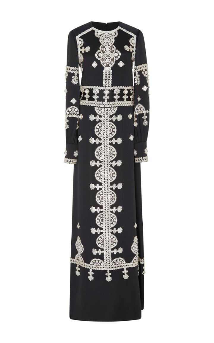 Tory Burch Fremont Silk Satin Long Dress