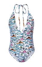 Camp Cove Annie Printed V-neck One Piece