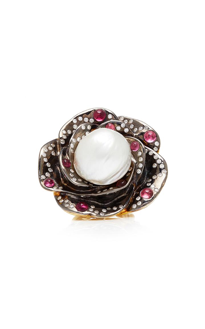 Sylvie Corbelin One-of-a-kind Pearl Flower Ring