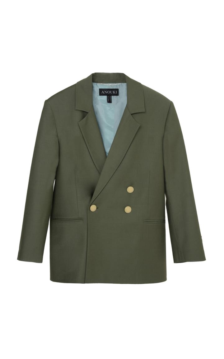 Anouki Double-breasted Wool-effect Blazer