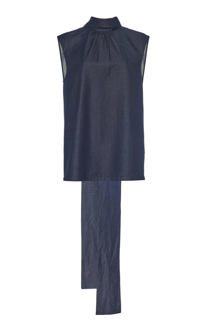 Moda Operandi N21 Sleeveless Scarf-detailed Denim Top Size: 36