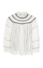 Sea Louisa Embroidery Long-sleeved Peasant Top
