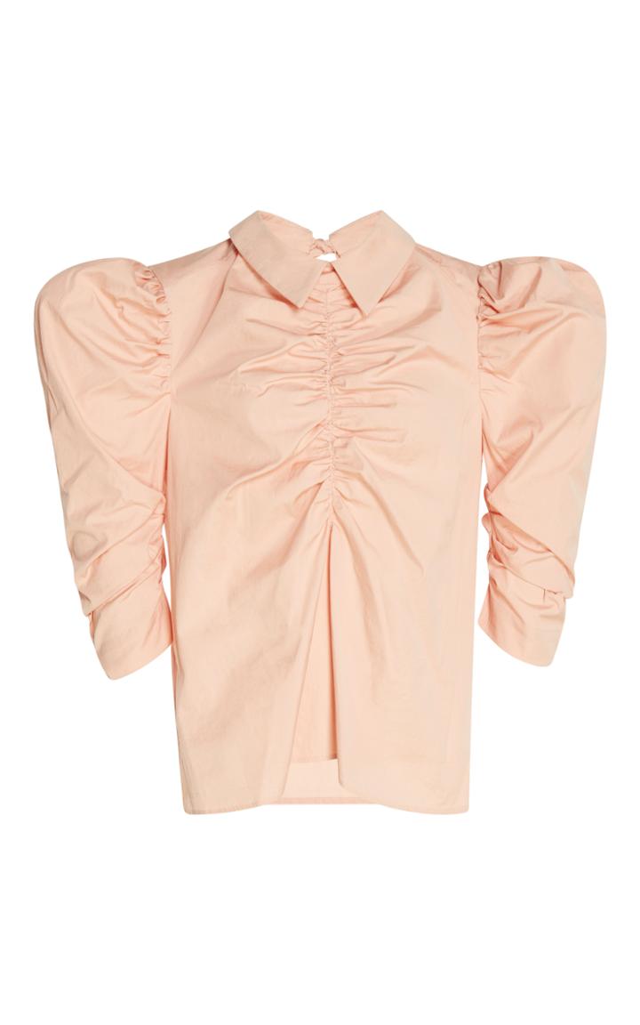 Isa Arfen Gathered Puff Sleeve Shirt