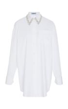 Prada Embellished Collar Cotton Shirt
