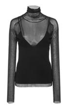 Proenza Schouler Long Sleeved Sheer Overlay Knit Top