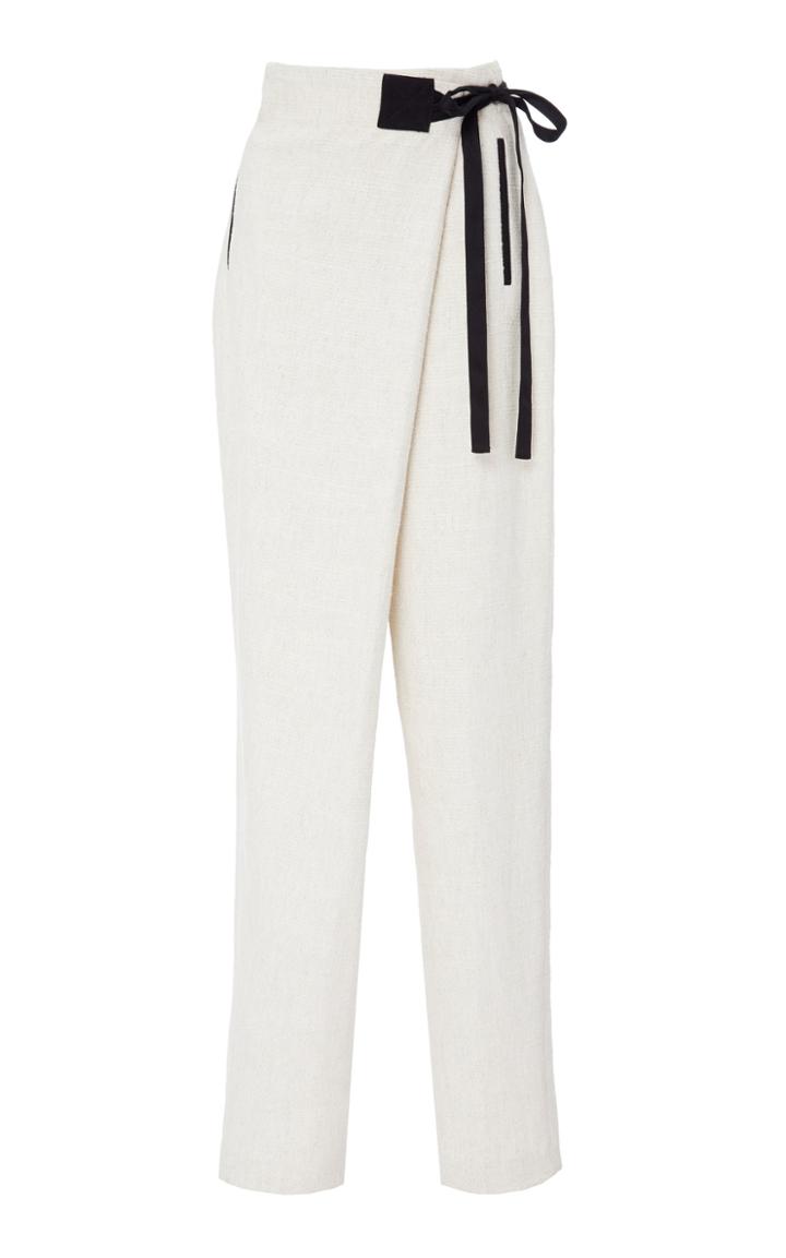Rosetta Getty Fold Front High-rise Tweed Trousers