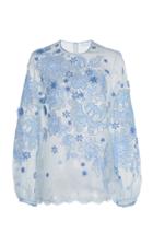 Moda Operandi Andrew Gn Floral-print Semi-sheer Silk Top Size: 34
