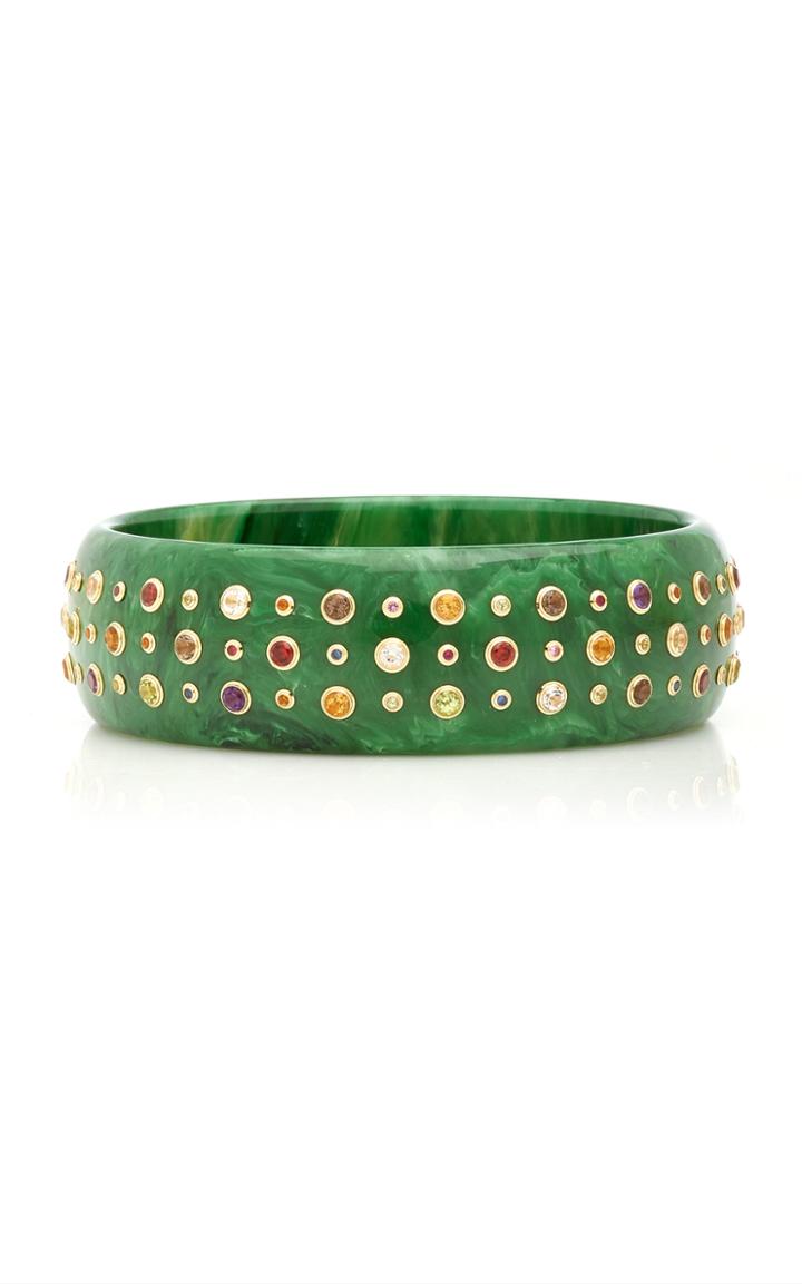 Moda Operandi Mark Davis Vintage Bakelite, 18k Yellow Gold And Gemstones Bracelet