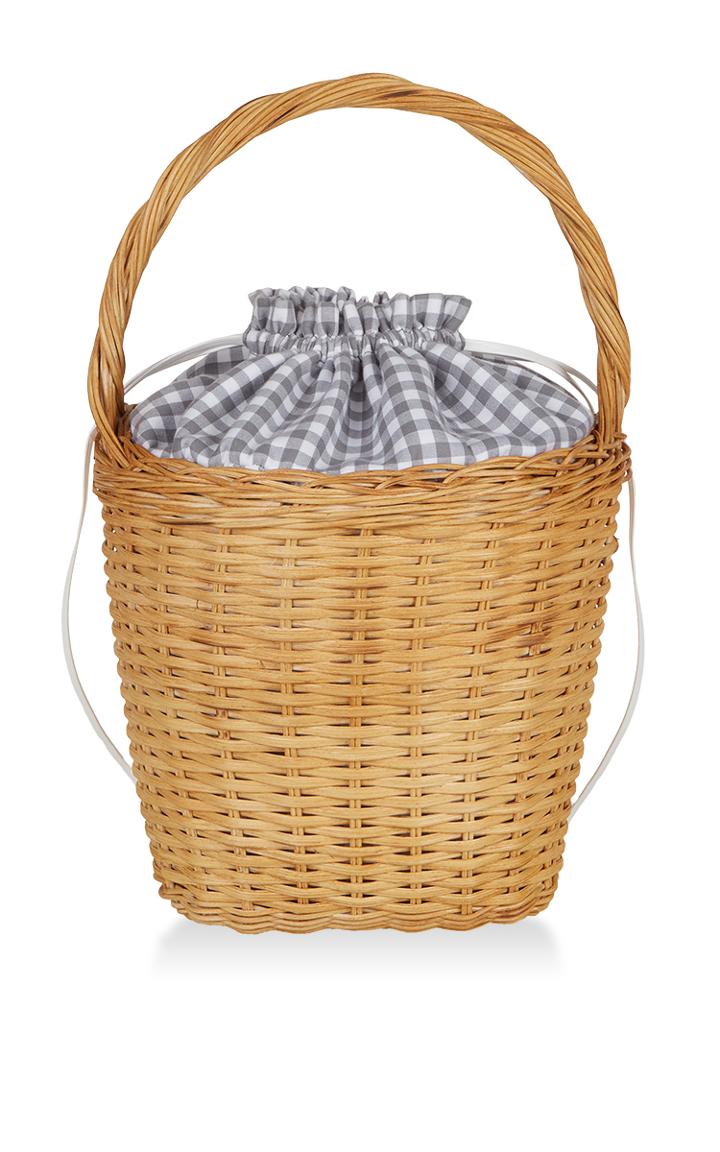 Edie Parker Lily Gingham Basket Tote
