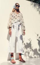 Moda Operandi Silvia Tcherassi Salve Belted Cotton Cropped Wide-leg Trousers