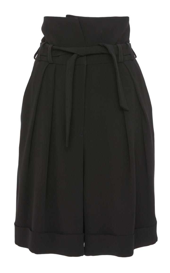 Balmain High-waisted Crepe Bermuda Shorts
