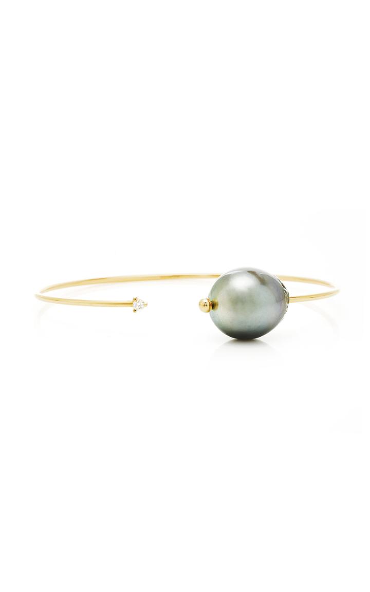 Moda Operandi Mizuki Small Open Tahitian Pearl & Diamond Cuff