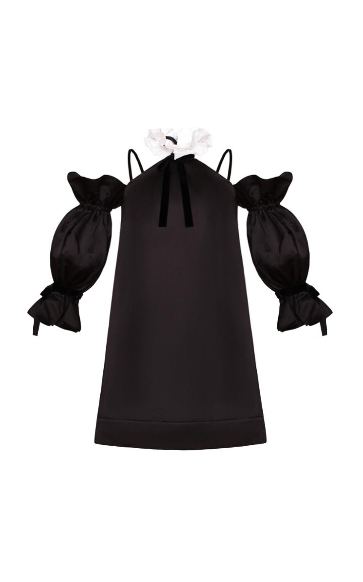 Marianna Senchina Open Shoulder Balloon Sleeve Dress