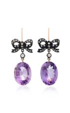 Montse Esteve 18k Gold Amethyst And Diamond Earrings