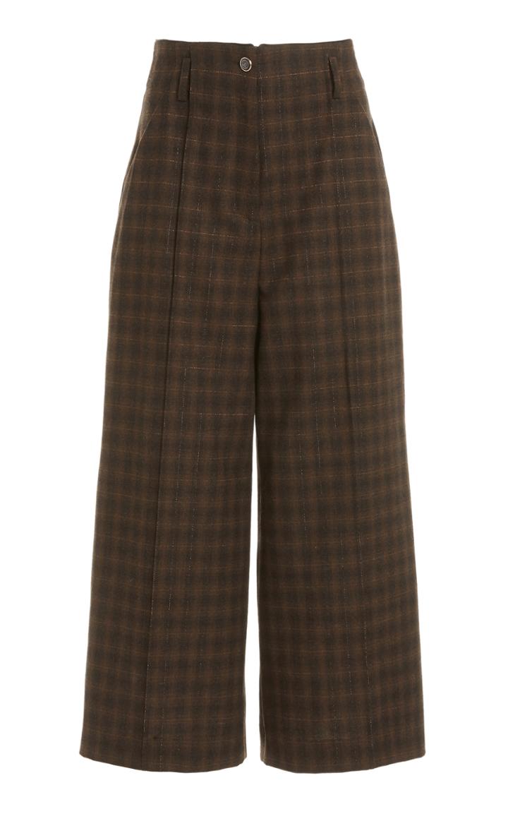 Moda Operandi Temperley London Ginger Plaid Wide-leg Culottes