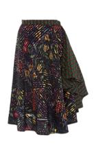Roopa Reya Printed Silk Handkerchief Midi Skirt