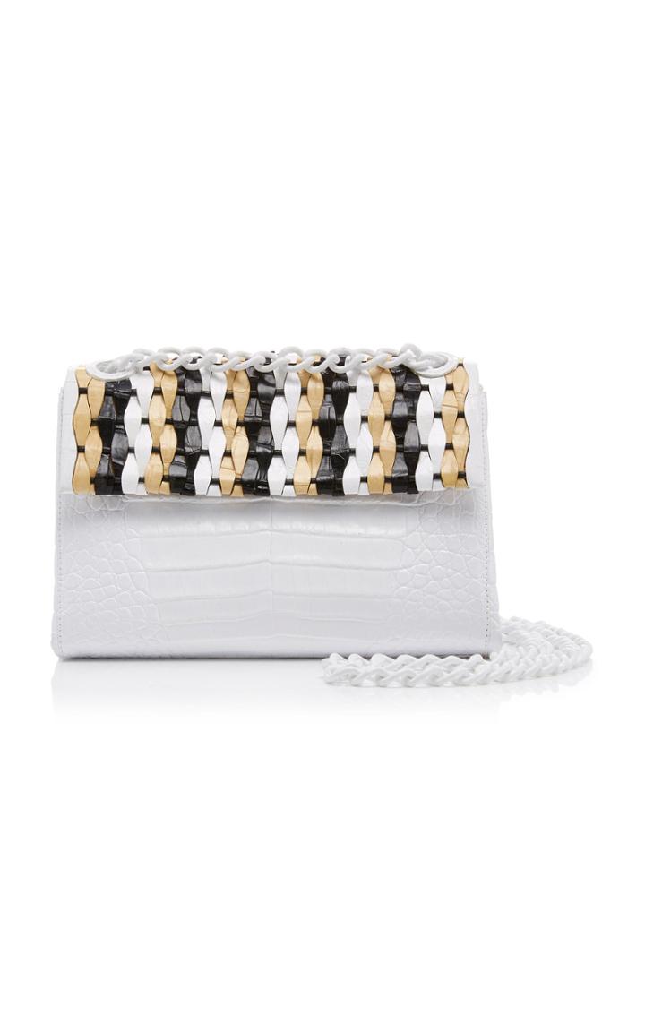 Nancy Gonzalez Small Woven Madison Crossbody Bag In Crocodile