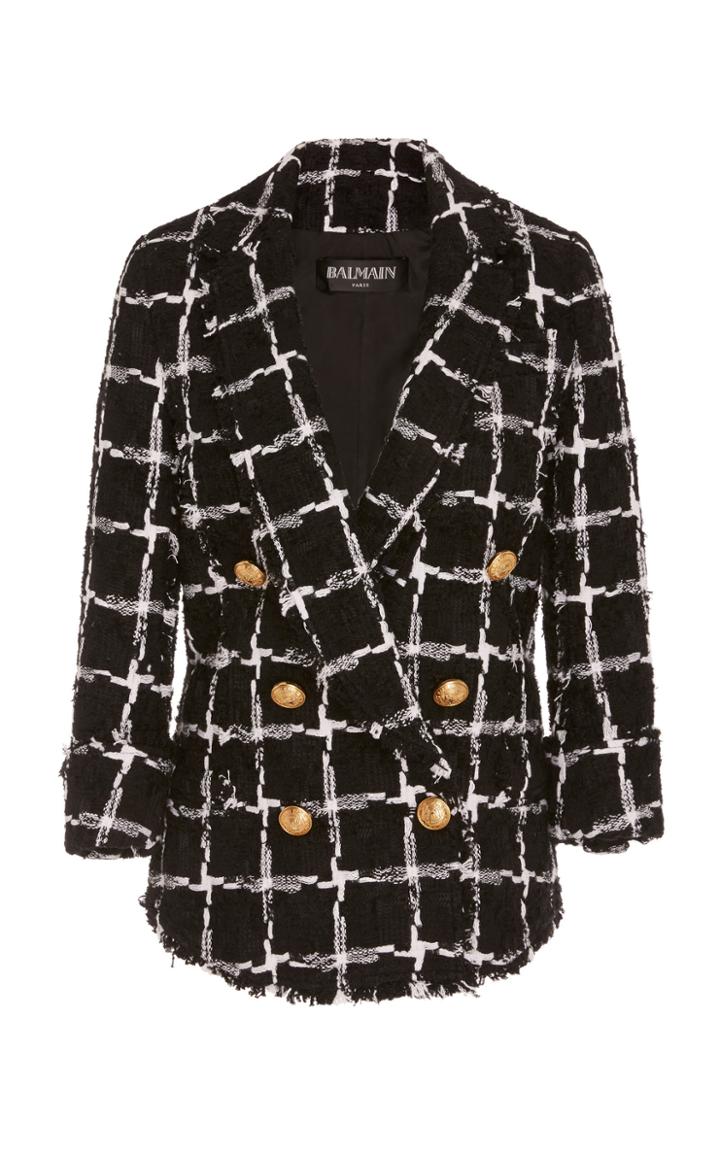 Balmain Tweed Double Breasted Blazer