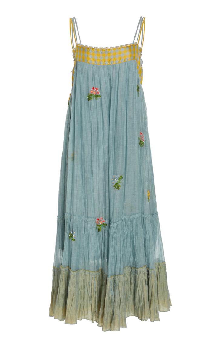 Pro Pleated Cotton Maxi Dress