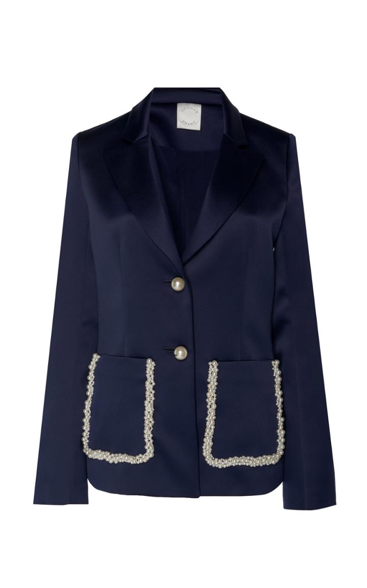 Huishan Zhang Milan Single Breasted Satin Jacket