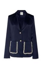 Huishan Zhang Milan Single Breasted Satin Jacket