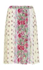 Giambattista Valli Paneled Floral Silk Skirt