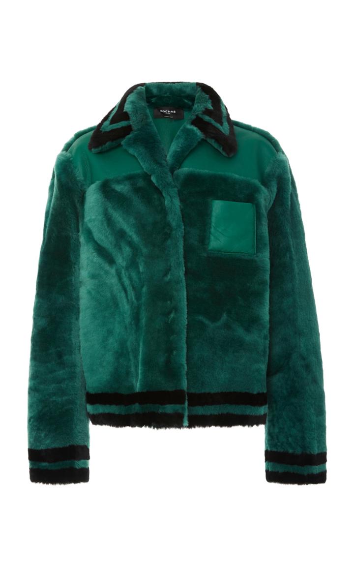 Rochas Striped Shearling Jacket