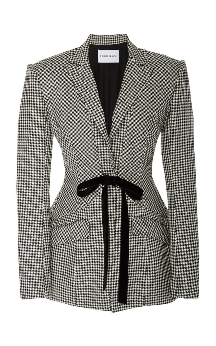 Prabal Gurung Gingham Wool Blazer