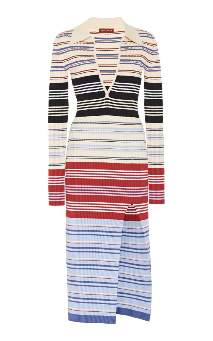 Moda Operandi Altuzarra Barkers Striped Knit Midi Dress Size: Xs