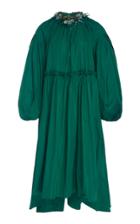 Biyan Aghea Puffed-sleeve Crepe A-line Dress