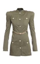 Balmain Chainlink Stretch Cotton Military Jacket