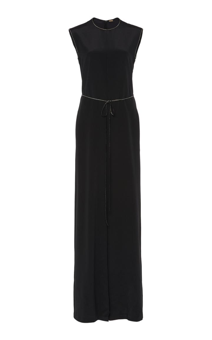 Adam Lippes Silk Crepe Crystal Jumpsuit