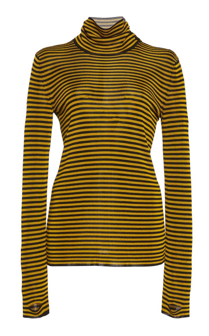 Petar Petrov Kristin Striped Turtleneck Top