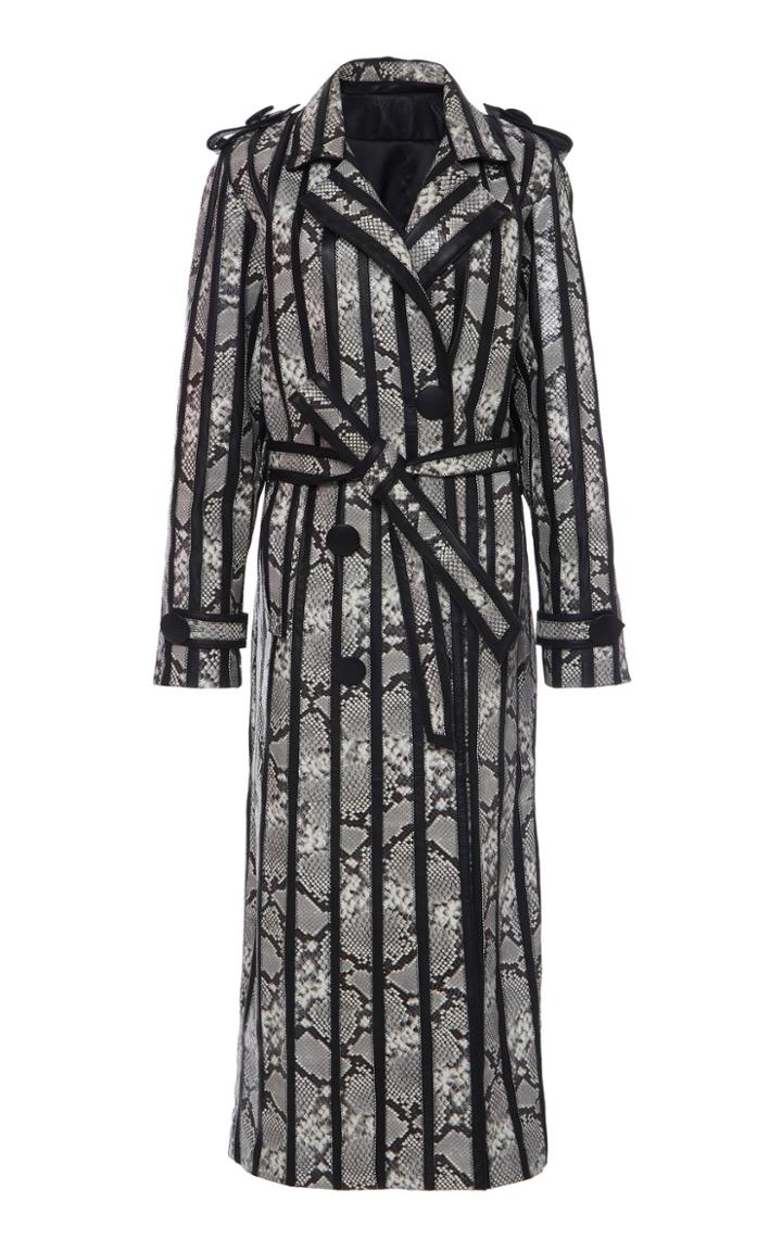 Attico Striped Snakeskin Trench