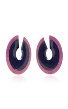 Arunashi One-of-a-kind Lapis Disc Hoop Earrings