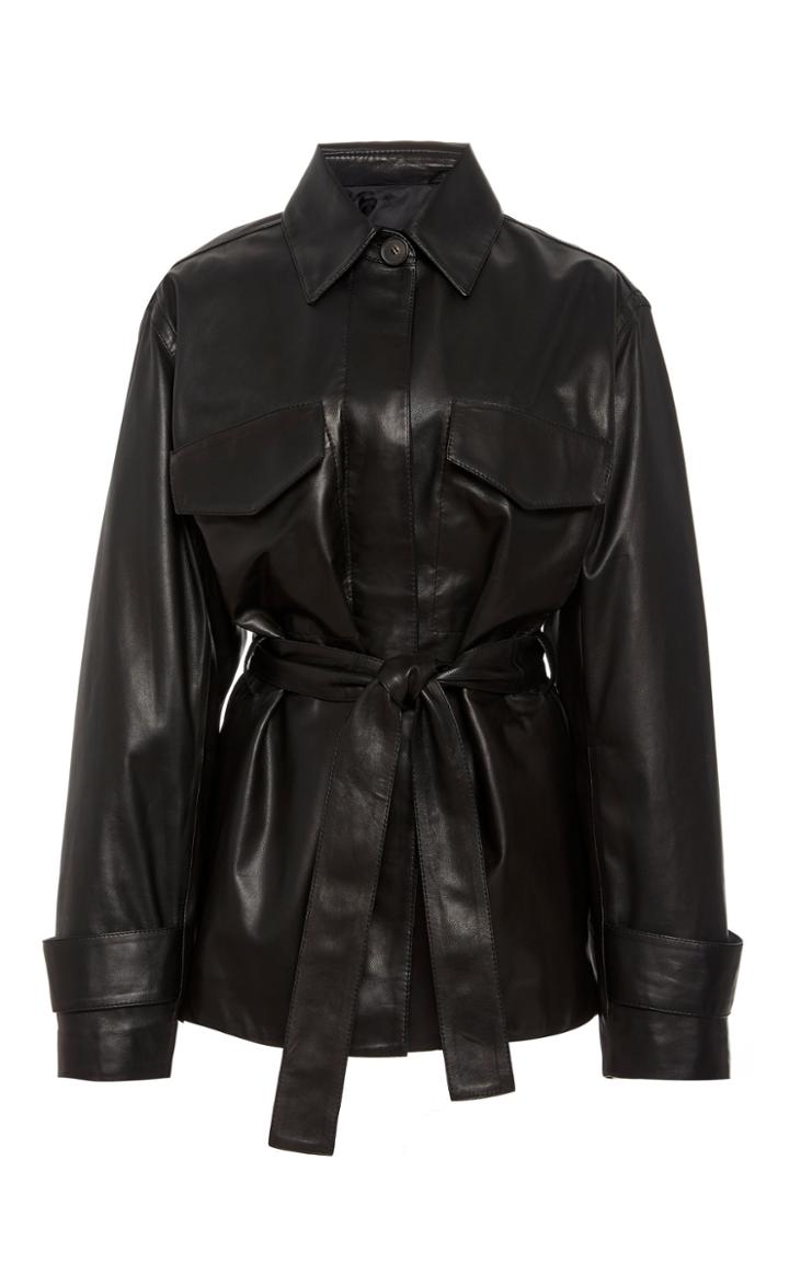 Moda Operandi Vince Wrap Leather Safari Jacket Size: Xxs