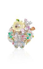 Anabela Chan M'o Exclusive Butterfly Bouquet 18k White Gold Vermeil Ring