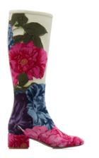 Valentino Floral-embroidered Velvet Boots