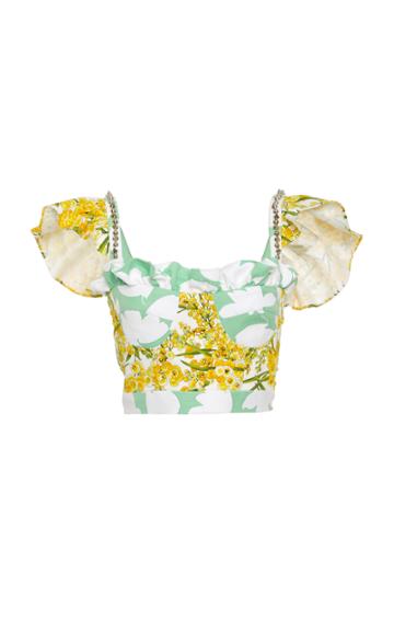 Nina Tiari Ruffled Crop Top
