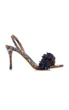 Tabitha Simmons X Johanna Ortiz Follie Printed Satin Sandals Size: 40