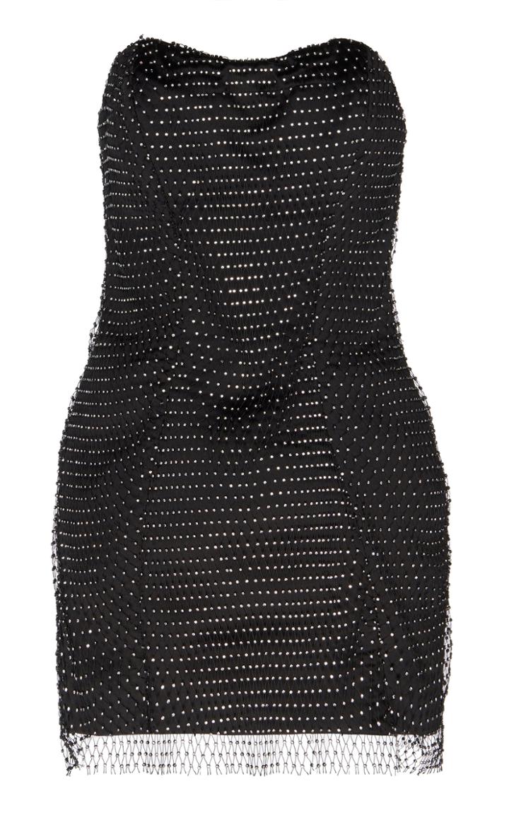 Michael Lo Sordo Crystal-embellished Mesh Mini Dress