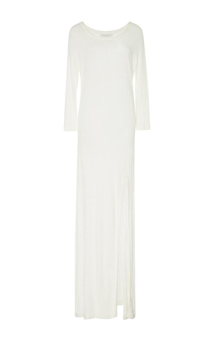 Solid & Striped Long Sleeve Maxi Slit Dress