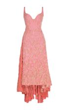 Paule Ka High-low Silk-blend Midi Dress