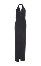 Pallas Black Baccara Halter Lapel Dress
