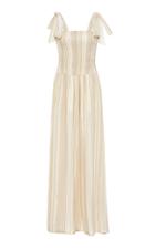 My Beachy Side Tie-detailed Smocked Striped Cotton Jumpsuit