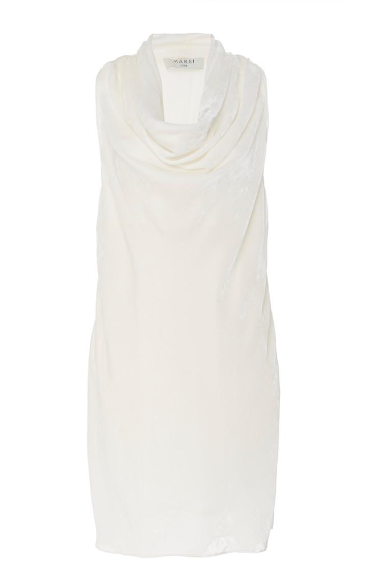 Marei 1998 Daphne Draped Velvet Mini Dress