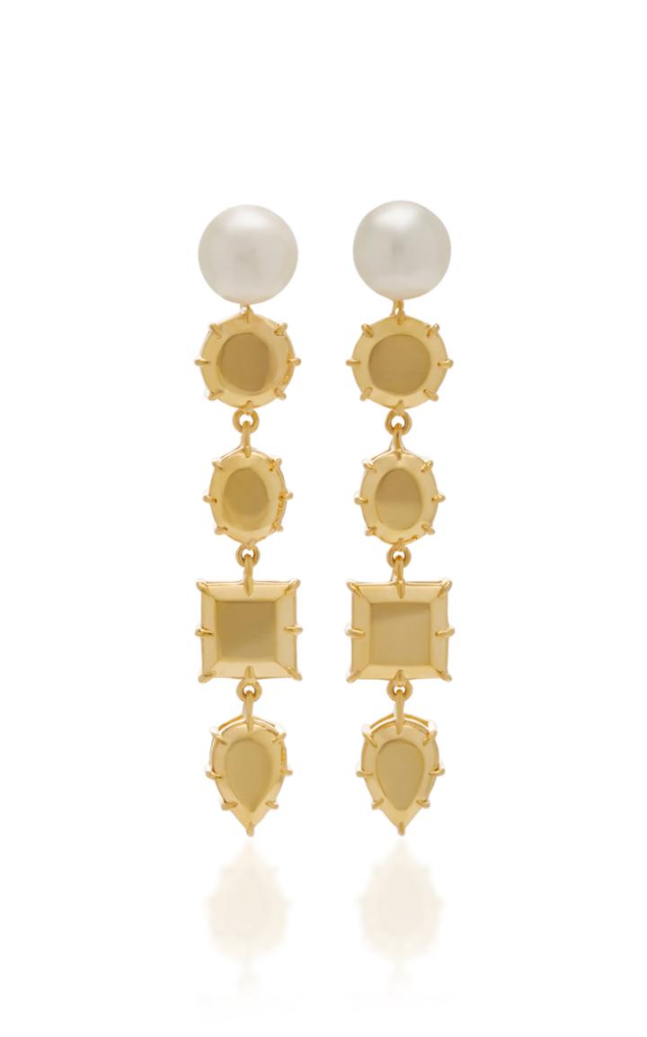 Fallon Rock Club Gold-tone And Faux Pearl Earrings