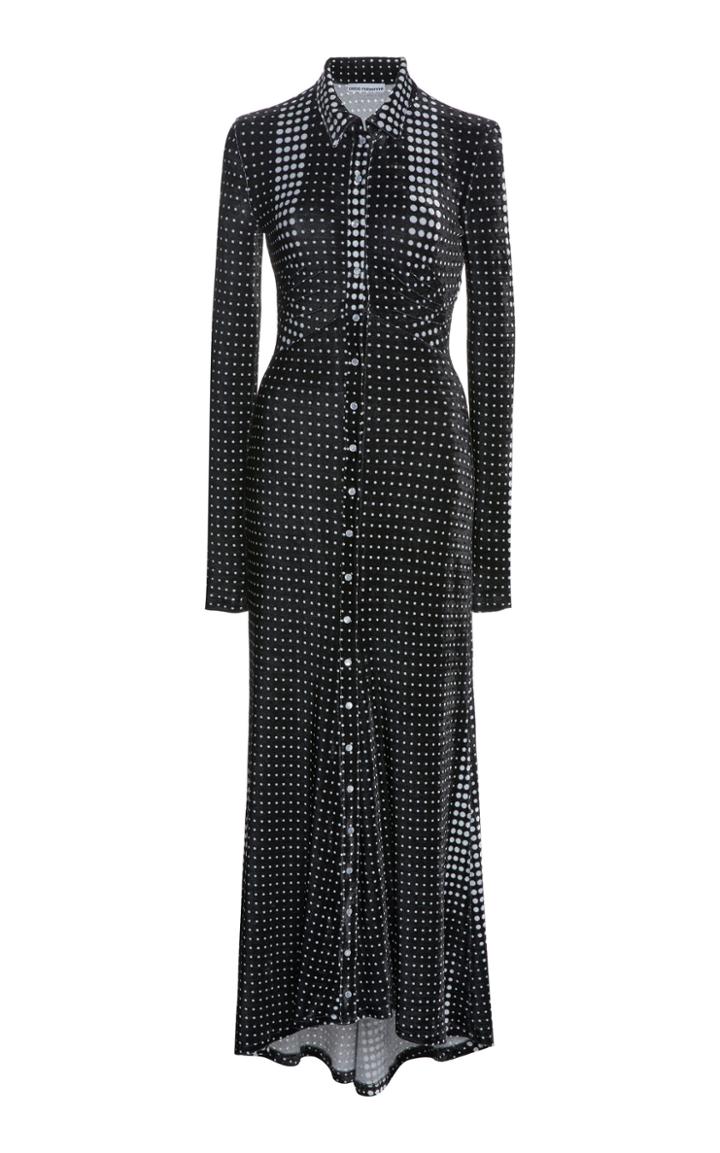 Paco Rabanne Dotted Velvet Maxi Dress