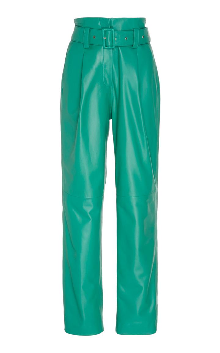 Moda Operandi Sally Lapointe Colorblocked High-waist Leather Trousers Size: 0